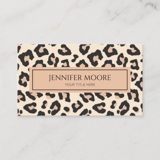 Elegante luipaard Cheetah Print Bruin Zwart Custom Visitekaartje (Voorkant)