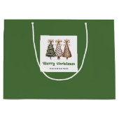 Elegante Luipaard Kerstboom Cadeautas Zak Custom N (Voorkant)