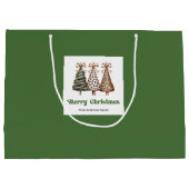 Elegante Luipaard Kerstboom Cadeautas Zak Custom N (Achterkant)