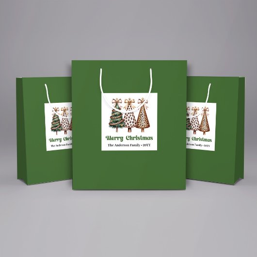 Elegante Luipaard Kerstboom Cadeautas Zak Custom N