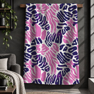 Elegante Luipaard Magenta Roze Paarse Dekbed Decor Sherpa Deken