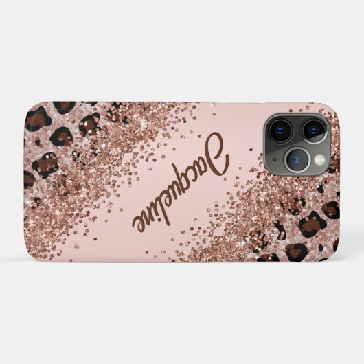 Elegante luipaard print en Sparkly Case-Mate iPhone Case (Achterkant (horizontaal))