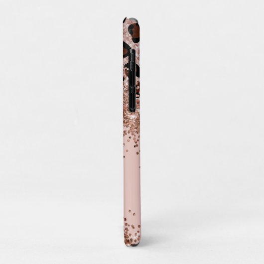 Elegante luipaard print en Sparkly Case-Mate iPhone Case (Achterkant/links)