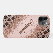 Elegante Luipaardprint en Glitterend Case-Mate iPhone Case (Achterkant (horizontaal))