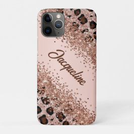 Elegante Luipaardprint en Glitterend Case-Mate iPhone Case