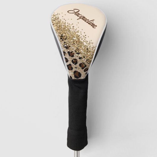 Elegante Luipaardprint Golfheadcover (Voorkant)