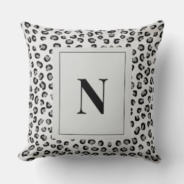 Elegante Luipaardprint Monogramme Worpkussen Kussen