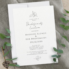 Elegante lunchon voor bruidsmeisjes in zwart-wit kaart