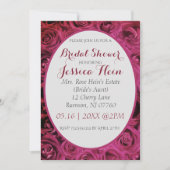 Elegante Lux Bruiloftsfeest Roze Rozen Uitnodiging (Voorkant)