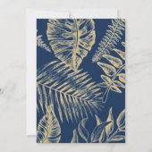 Elegante Lux Pauwflora Huwelijk  Kaart (Achterkant)