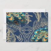 Elegante Lux Peacocks Garden Emerald Green Wedding Kaart (Achterkant)