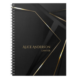 Elegante Luxe Abstract Zwart Kantoor van Advocaat Notitieboek