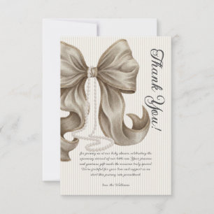 Elegante luxe baby shower bedankkaart