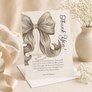 Elegante luxe baby shower bedankkaart