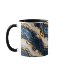 Elegante luxe blauwe en gouden marmeren tweekleuri