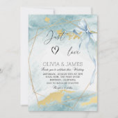 Elegante Luxe Blauwe Huwelijk - Modern Classic Par Kaart (Voorkant)