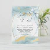 Elegante Luxe Blauwe Huwelijk - Modern Classic Par Kaart (Staand voorkant)