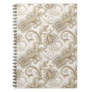 Elegante Luxe Bloem Motief Patroon Kunst Notitieboek