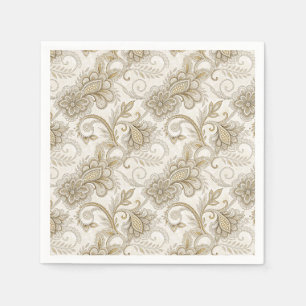 Elegante Luxe Bloem Motief Patroon Kunst Servet
