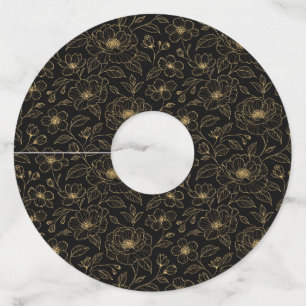 Elegante Luxe Bloemloze Naadloze Wijnglaslabel