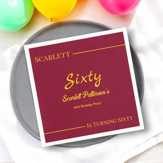 Elegante luxe Bourgogne en goud moderne verjaardag Servet