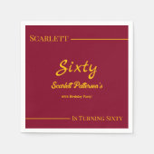 Elegante luxe Bourgogne en goud moderne verjaardag Servet (Voorkant)