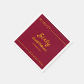 Elegante luxe Bourgogne en goud moderne verjaardag Servet (Hoek)