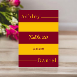 Elegante luxe Bourgogne en gouden strepen bruiloft Kaart