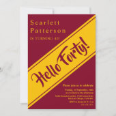 Elegante luxe Bourgondië en goud 40e verjaardag Kaart (Voorkant)