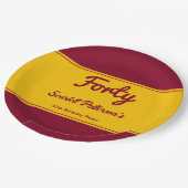 Elegante luxe Bourgondië en goud 40e verjaardag Papieren Bordje (Gekanteld)