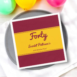 Elegante luxe Bourgondië en goud 40e verjaardag Servet