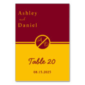 Elegante luxe Bourgondië en gouden monogram bruilo Kaart (Achterkant)