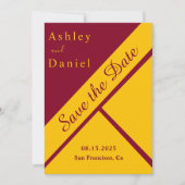 Elegante luxe Bourgondië en gouden vergulde bruilo Save The Date (Voorkant)