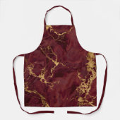 Elegante luxe burgundyrood goud marmer schort (Voorkant)