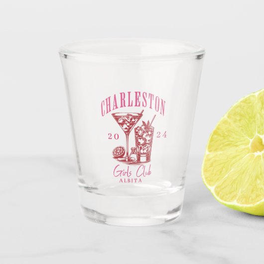 Elegante luxe Charleston Bachelorette Shot Glas (Voorkant)