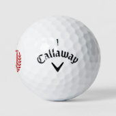 Elegante Luxe Crest Kroon Monogram Rode Initiaal Golfballen (Logo)