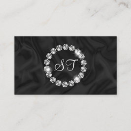 Elegante Luxe Diamanten Ring Glitter Zwart zijde Visitekaartje