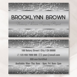 Elegante luxe donkergrijze rand glitter sterren lu visitekaartje