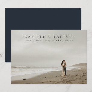 Elegante Luxe Formele Foto Zwarte Blauwe Trouw Save The Date