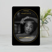 Elegante Luxe Foto Afstuderen Folie Aankondiging (Staand Voorkant)