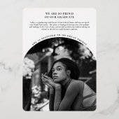 Elegante Luxe Foto Afstuderen Folie Aankondiging (Achterkant)