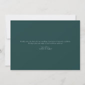 Elegante luxe foto Emerald Green bruiloft Save The Date (Achterkant)