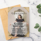 Elegante luxe foto Quinceanera gouden uitnodiging