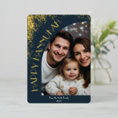 Elegante luxe gelukkige Hanukkah | Moderne groet Folie Uitnodiging (Staand Voorkant)