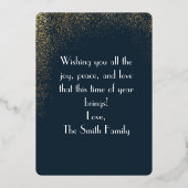 Elegante luxe gelukkige Hanukkah | Moderne groet Folie Uitnodiging (Achterkant)