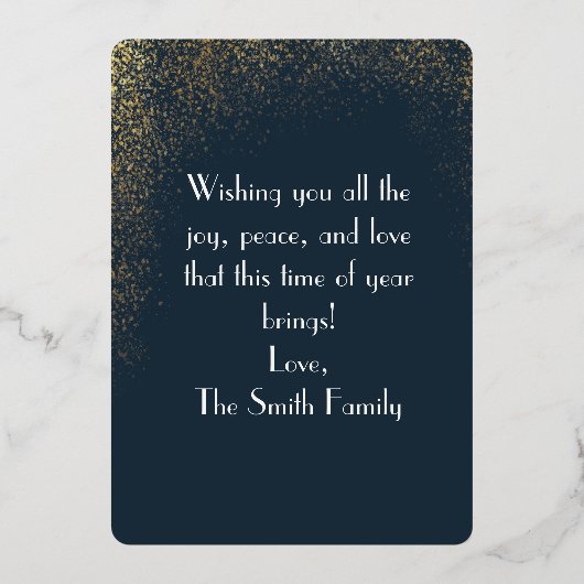 Elegante luxe gelukkige Hanukkah | Moderne groet Folie Uitnodiging (Achterkant)