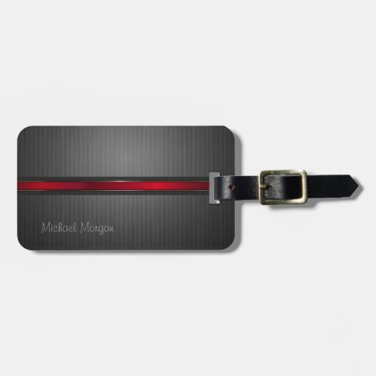 Elegante luxe, gestreept bagagelabel (Voorkant horizontaal)