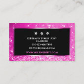 Elegante luxe Girly Pink Glitzy Sparkling Diamond Visitekaartje (Achterkant)
