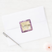 Elegante luxe Glam Boho Amethist Crystal Boutique Vierkante Sticker (Envelop)