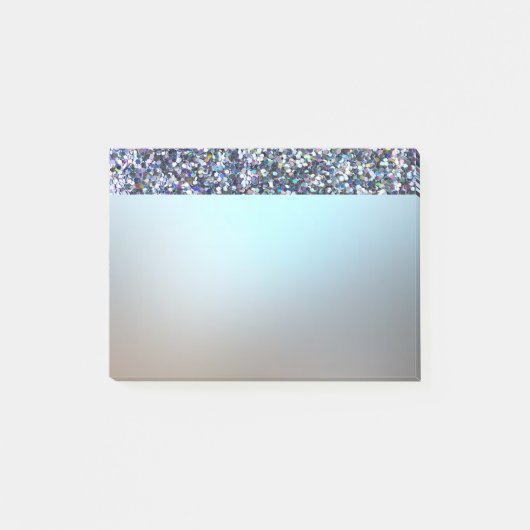 Elegante luxe glanzende blauwe glitter post-it® notes (Voorkant)